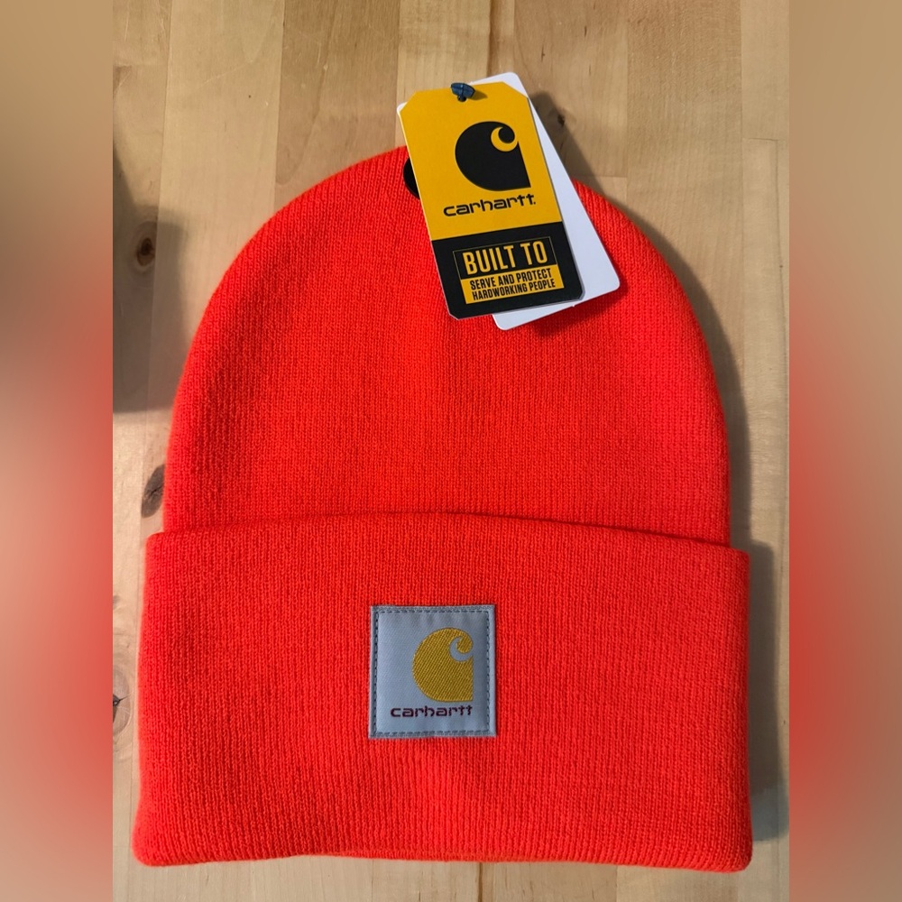 Carhartt High-Vis / Hunters Orange Knit Cuffed Beanie